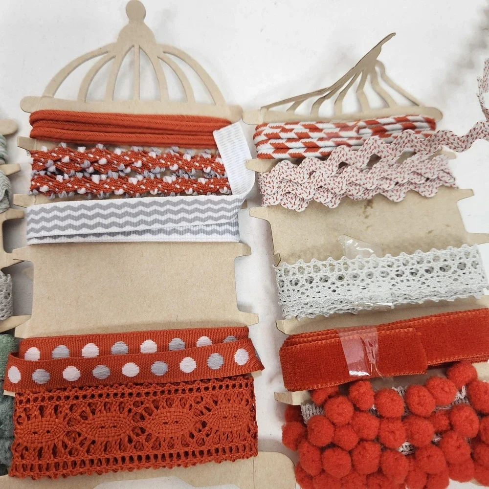 Ribbon Trim Lot Multicolor Lace Pom Pom Ric Rac Assorted Craft Cards Scrapbook